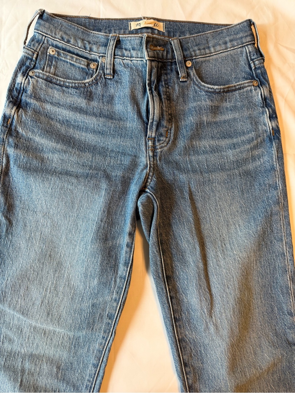 Madewell The Mid-Rise Perfect Vintage Light Blue Straight Jeans - Women 25T